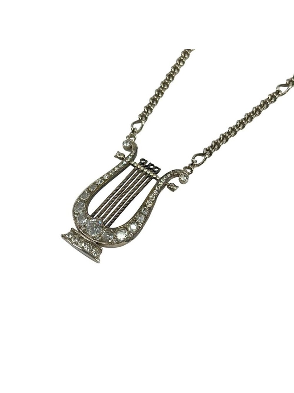 Gucci Necklace Silver Clear Harp